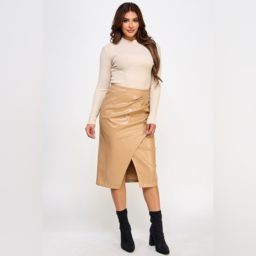 #101 Miley Faux Leather Skirt